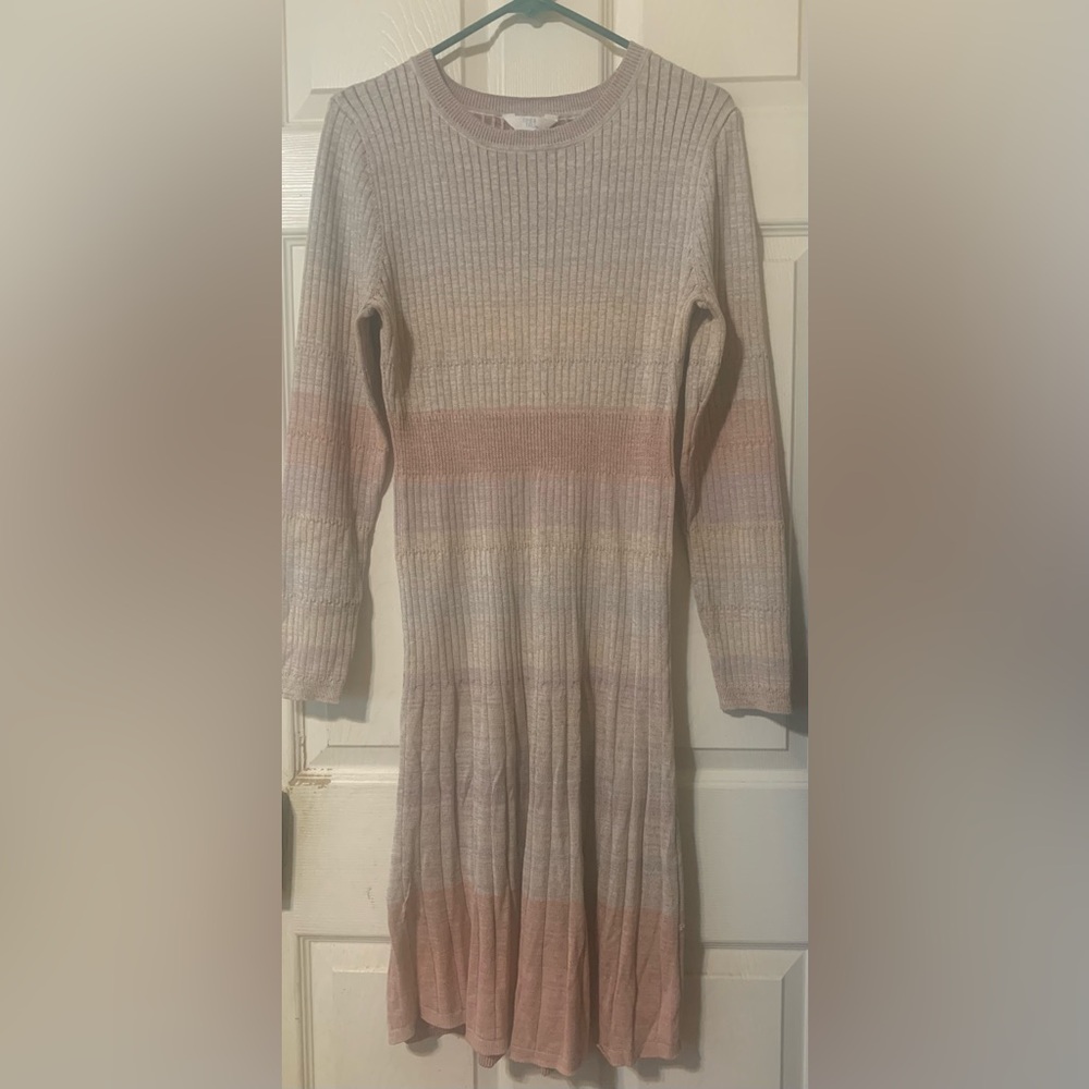 Time & True Women's Multicolor Sweater Dress Size M 8-10. Sewing Special see pic